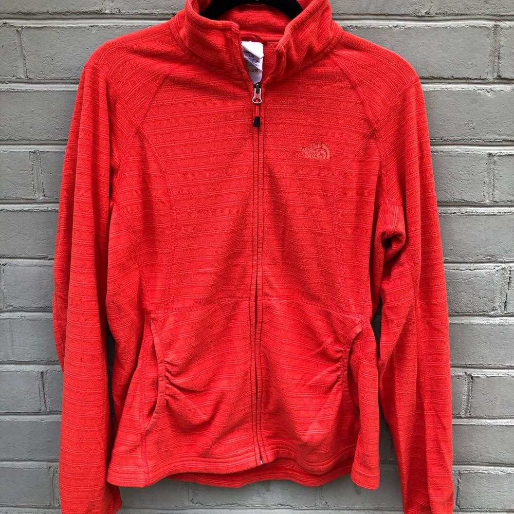 EUC The North Face Orange Zippered Fleece Size L